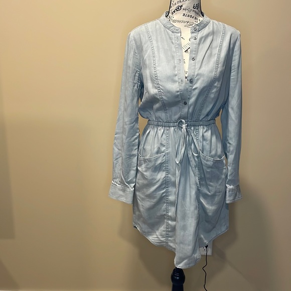 Lucky Brand Gray Chambray Shirt Dress - Picture 3 of 6